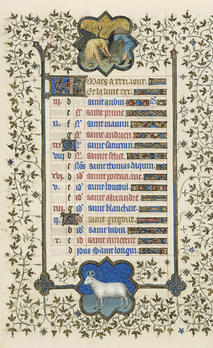 March page from the <em>Belles Heures</em>