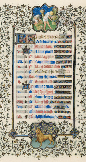 July page from the <em>Belles Heures</em>