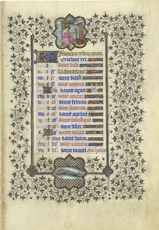 February page from the <em>Belles Heures</em>