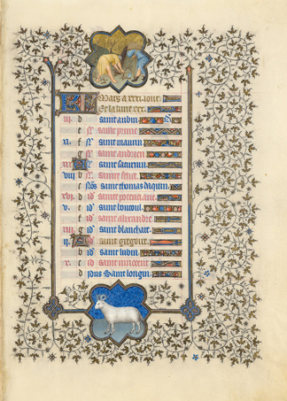 March page from the <em>Belles Heures</em>