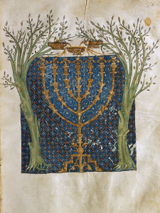 Olive Trees Flanking Menorah (small)