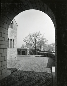 The courtyard, as seen from the portcullis gate entrance in 1938
