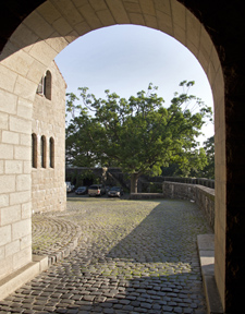 The courtyard, as seen from the portcullis gate entrance in 2012