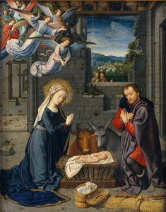 Detail from The Nativity with Donors and Saints Jerome and Leonard  