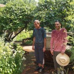 Part-time gardeners Ted Pender and Enrique Mendez. Photograph by Barbara Bell, a volunteer in the Gardens.