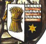 Roundel with Wild Man Supporting an Heraldic Shield (detail)